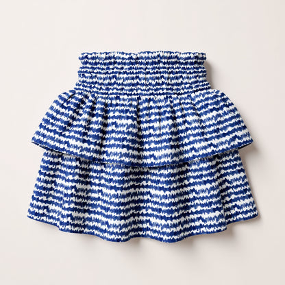 Kid's Smocked Ruffle Skirt in Cobalt Sound