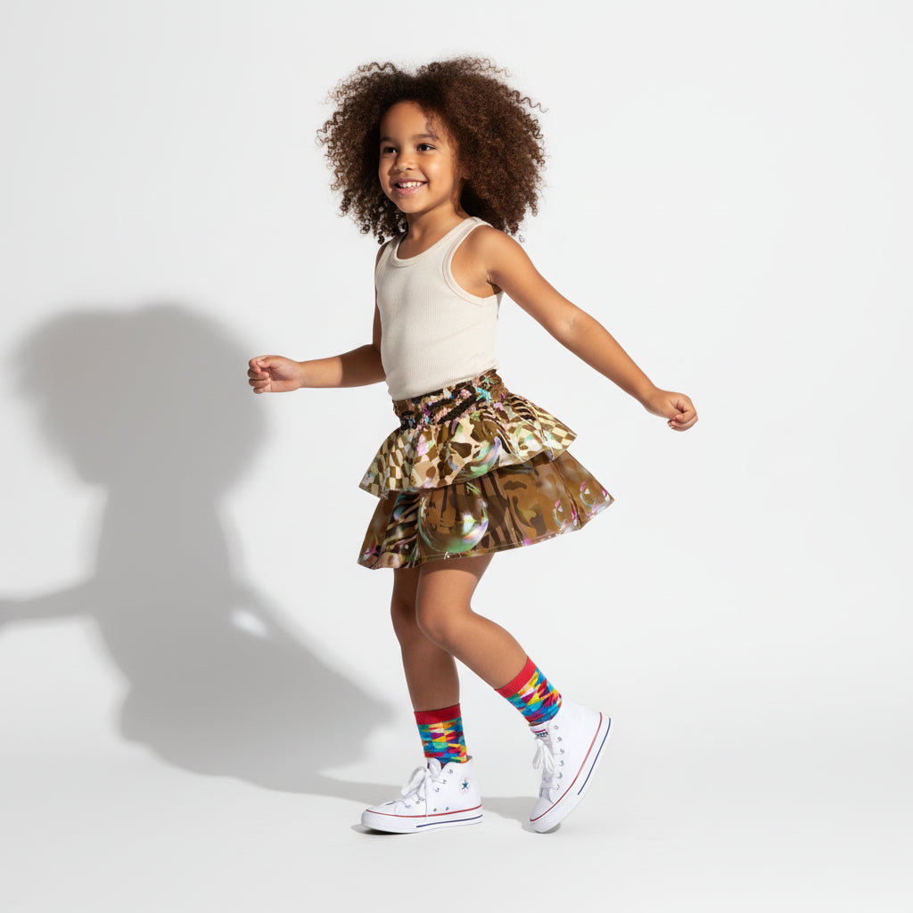 Kid's Wild Bubble Smocked Skirt