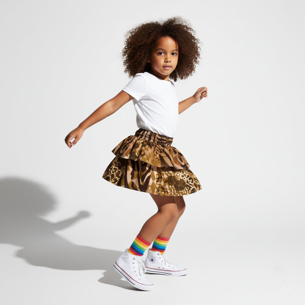 Kid's Wild Animal Smocked Skirt