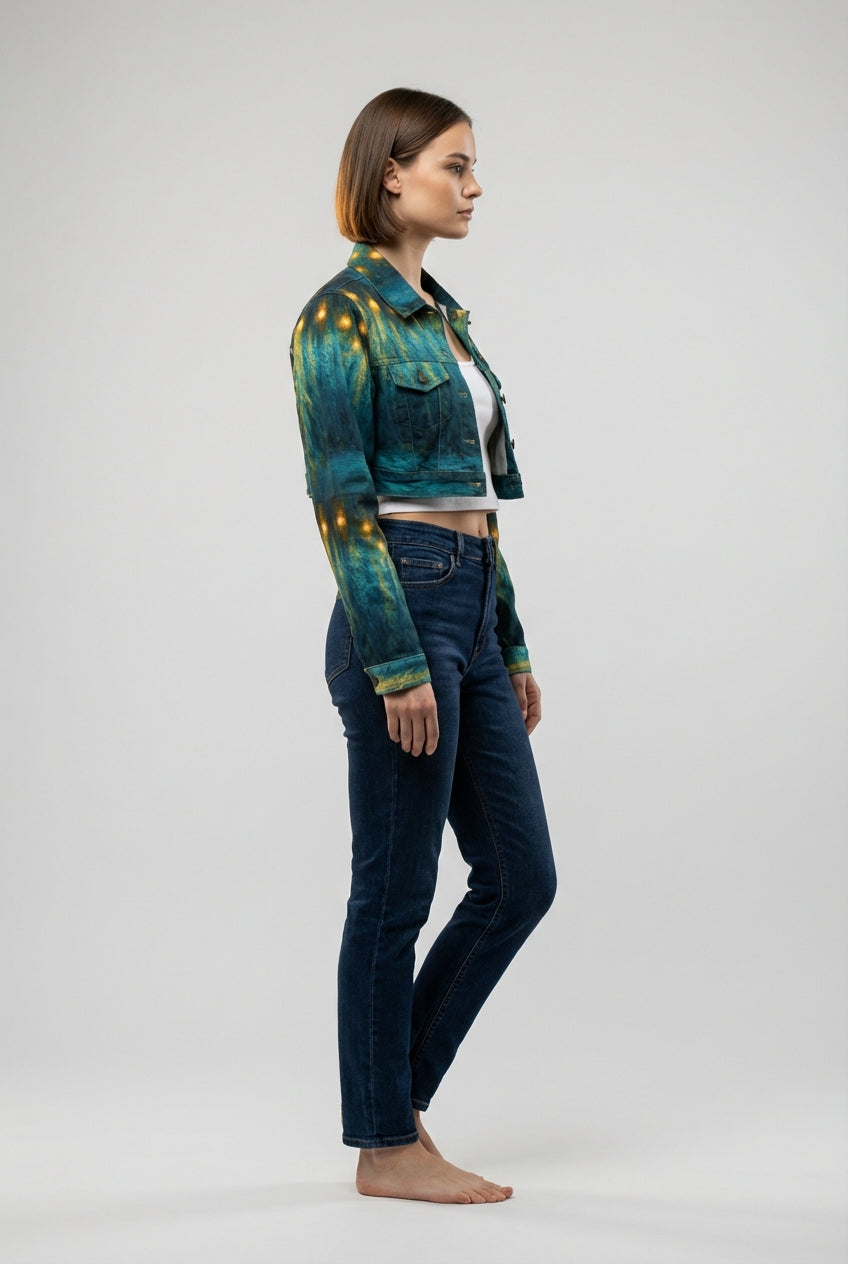 Cropped Jean Cotton Jacket Romantic Candlelight