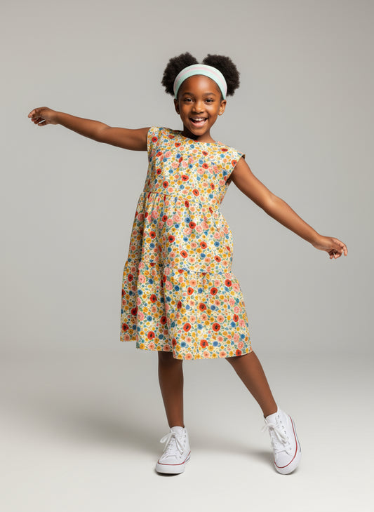 Colorful Floral Summer Dress for Girls