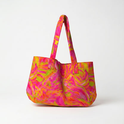 Large Tote Bag Pink Noodles