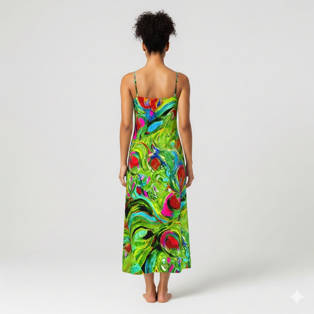 Slip Dress (non Bias) Pink Water Lilies