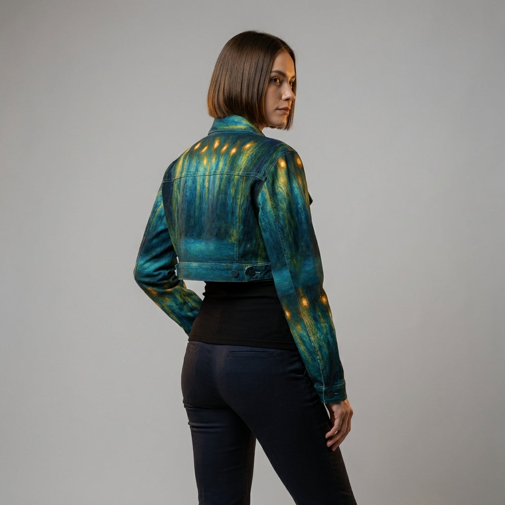 Cropped Jean Cotton Jacket Romantic Candlelight