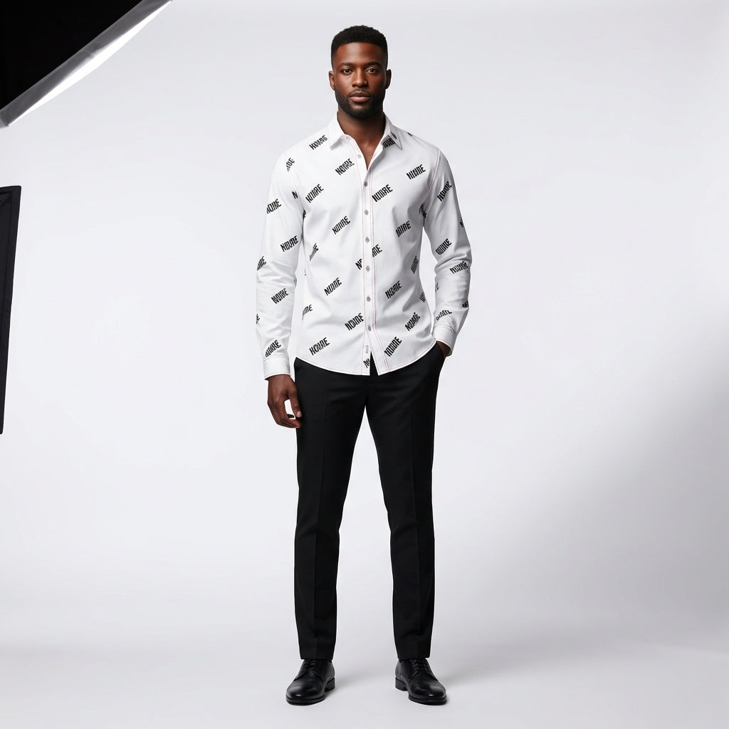 Noiire Multi Botton Down Dress Shirt