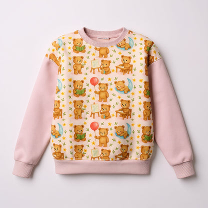 Pink Blouse with Playful Teddy Bears