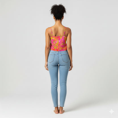 Camisole Pink Noodles in Lightweight Organic Cotton Voile