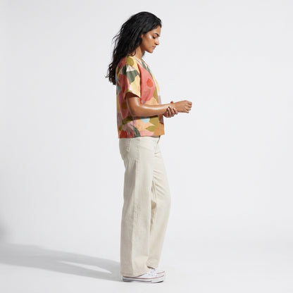 Flat Floral Garden Woven Tee 