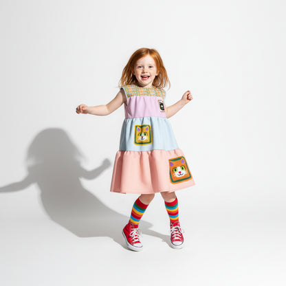 Meowsville Dress in Ice Cream