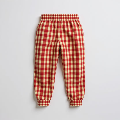 Yellow & Red Gingham Joggers