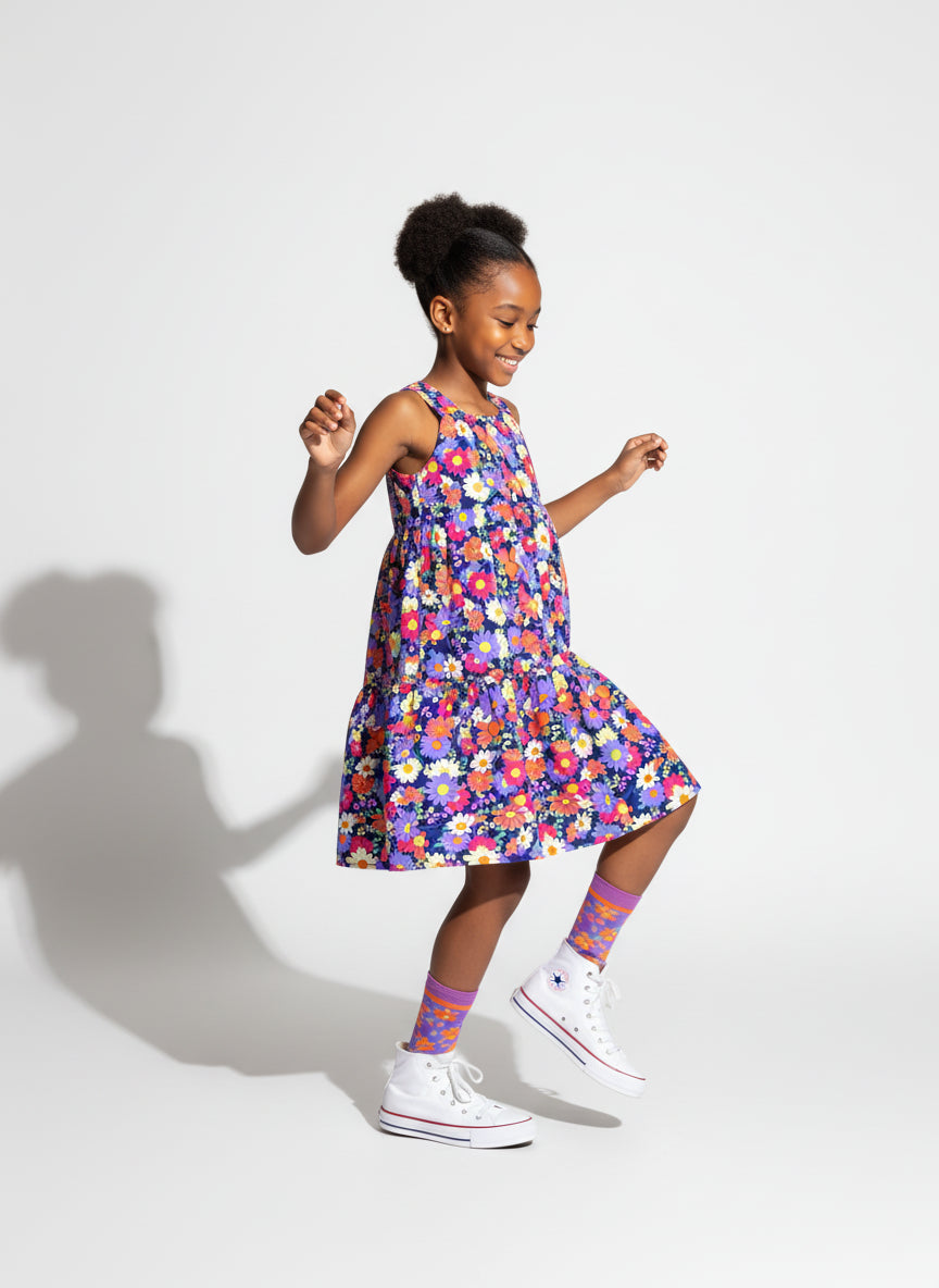 Lovely Floral Ruffled Dress