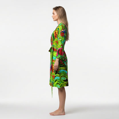 Wrap Dress Pink Water Lilies – Traditional Jersey Wrap Dress