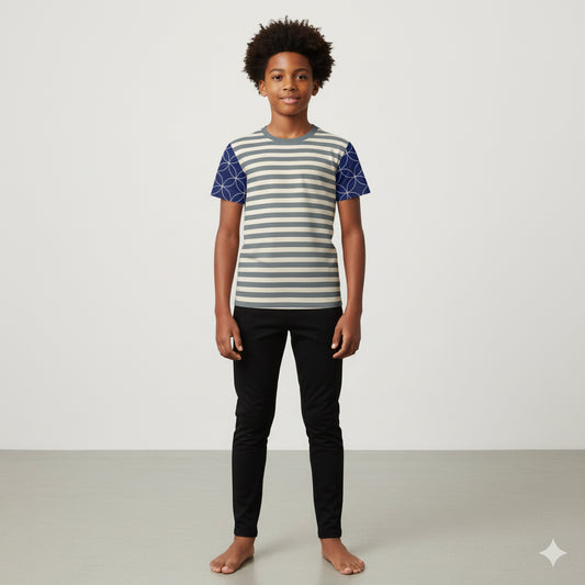 Boys Grey Stripe Tee