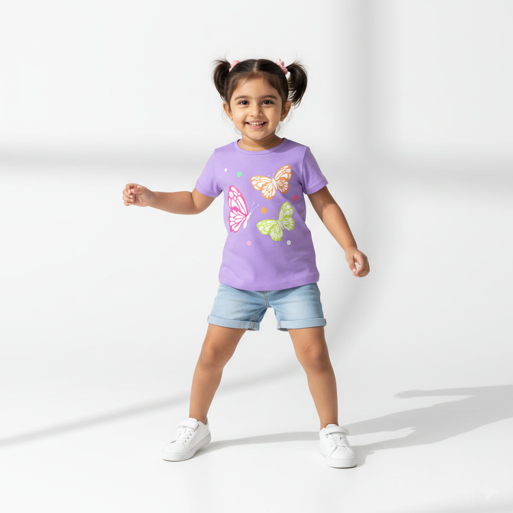 Butterflies T-shirt Lila