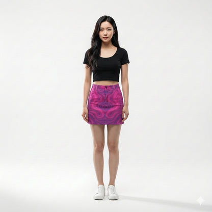 Denim Mini Skirt Purple Storm