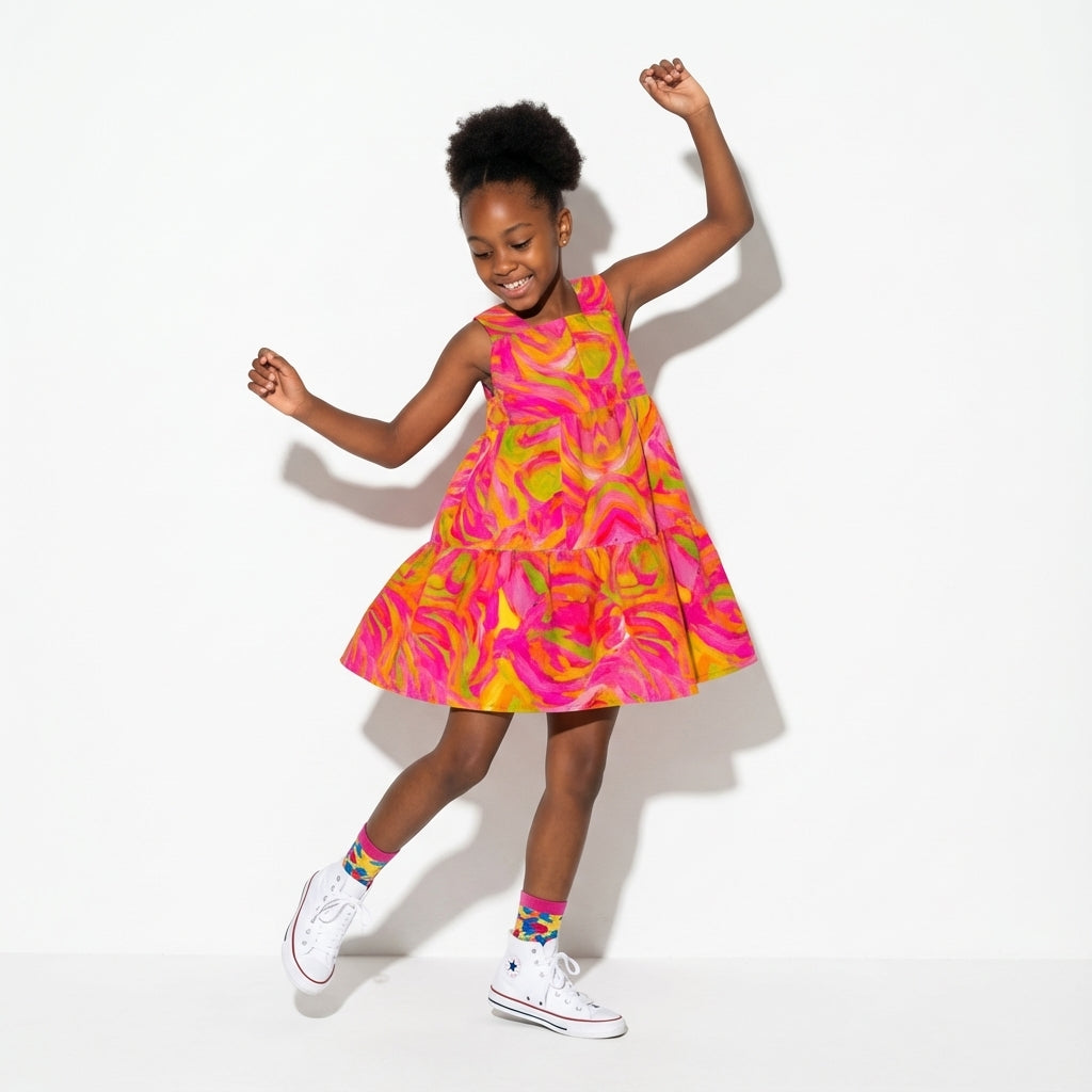 Girls Dress Pink Noodles