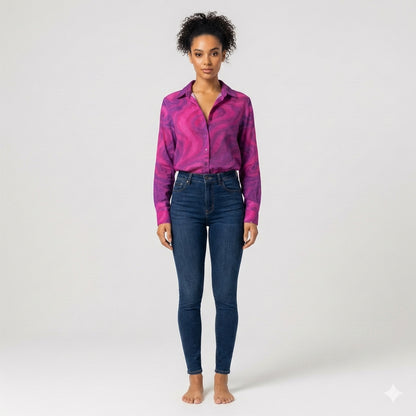 Button Front Shirt Purple Storm