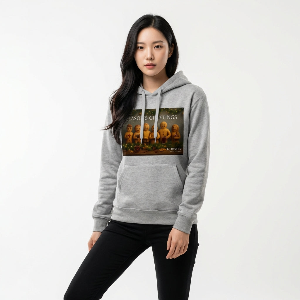 Basic Hoodie with Festive Gingerbread Print