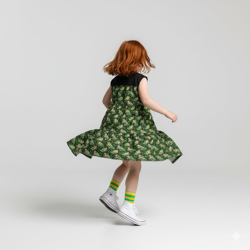 Divine Frog Dress – Children's Ruffle Dress With Lining