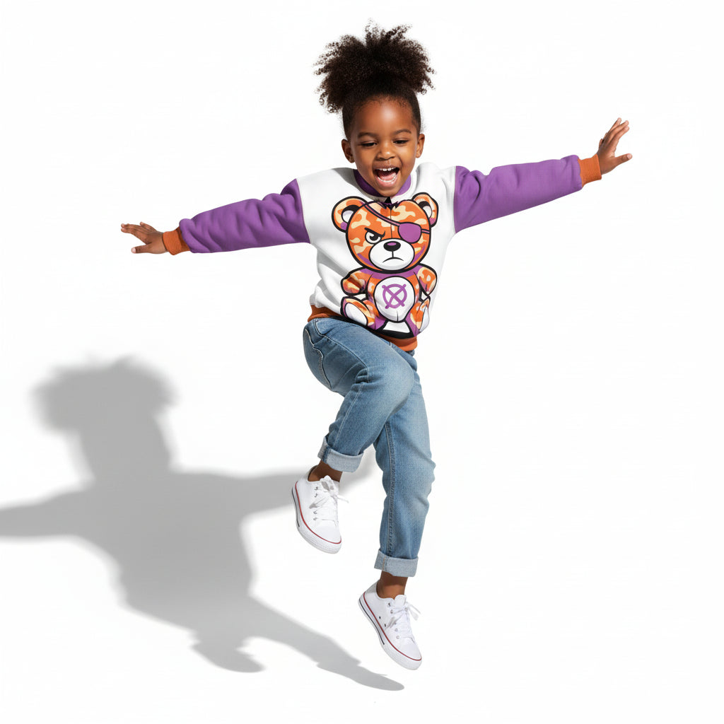 Unisex Orange Camo Toxic Teddy Sweat Shirt