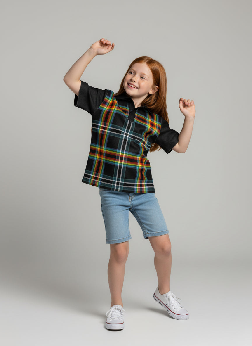 The Darkside of the Moon Plaid Polo Shirt