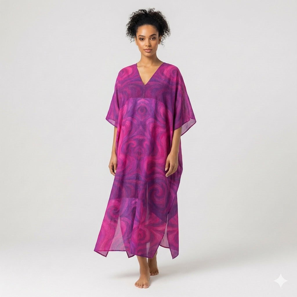 Caftan Purple Storm – Lightweight Organic Cotton Voile