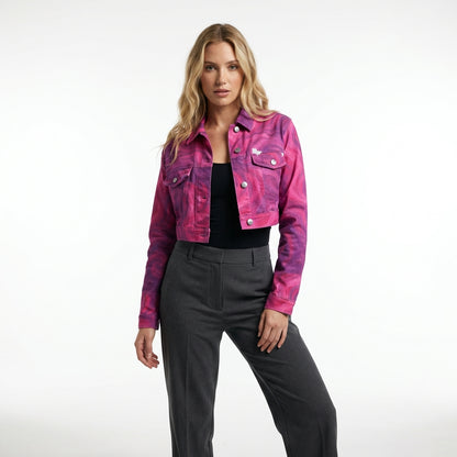 Cropped Jean Cotton Jacket Purple Storm