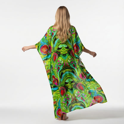 Caftan Water Lilies 2 in Lightweight Organic Cotton Voile