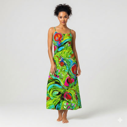 Slip Dress (non Bias) Pink Water Lilies