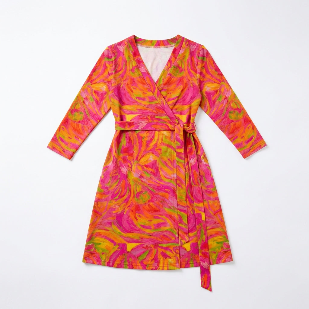 Wrap Dress Pink Noodles – Traditional Jersey Wrap Dress