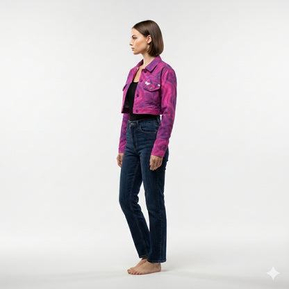 Cropped Jean Cotton Jacket Purple Storm