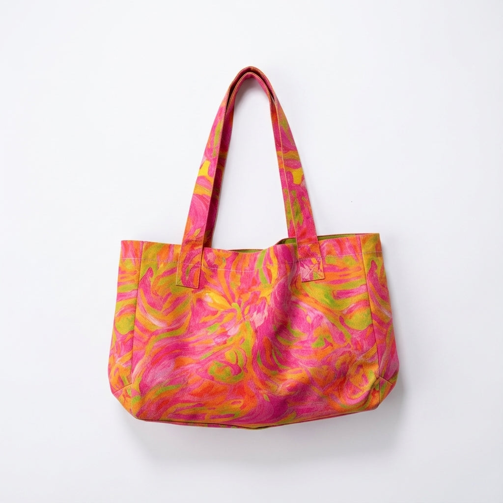 Large Tote Bag Pink Noodles