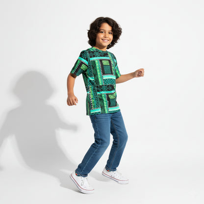 Green patterned childrens T-Shirt
