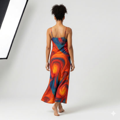 Bias Slip Dress Solar Flares