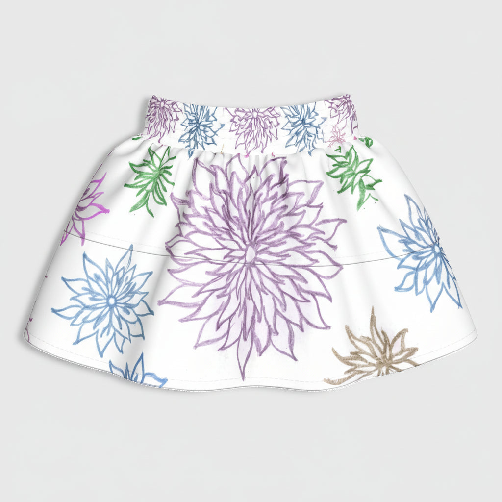 StarFlower on a Smocked Ruffle Skirt in Pima Cotton Poplin