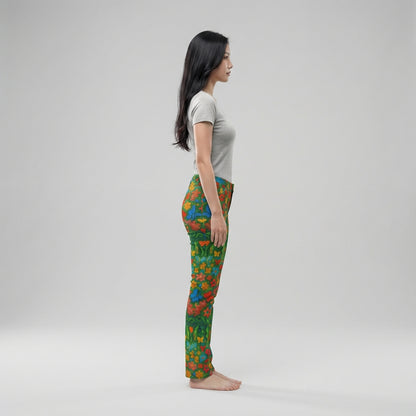 Skinny Jeans Butterfly Flowers