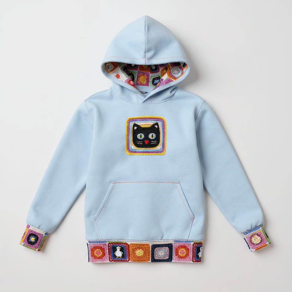 Cat Crochet Detail Hoodie