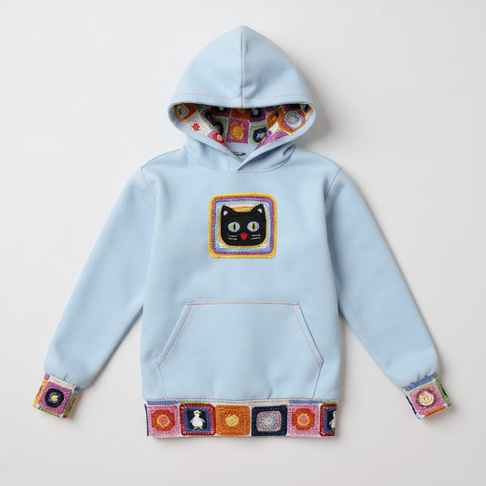 Cat Crochet Detail Hoodie