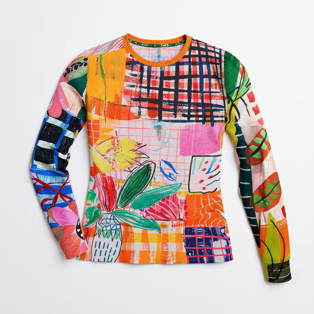  Long Sleeve T-Shirt Women  - Tigre Long Sleeve in Bamboo Cotton Jersey