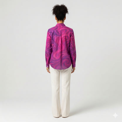 Button Front Shirt Purple Storm