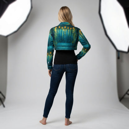 Cropped Jean Cotton Jacket Romantic Candlelight