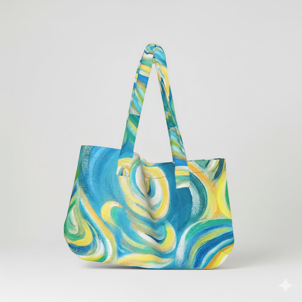 Large Tote Bag Sea Swirls