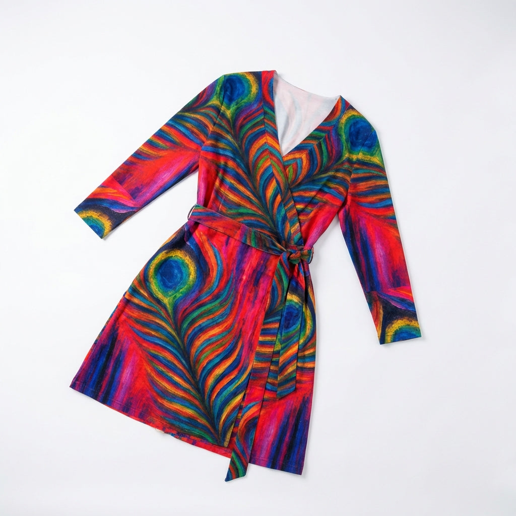 Wrap Dress Hot Pink Feather