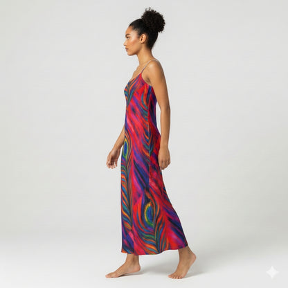 Bia Slip Dress Hot Pink Feather