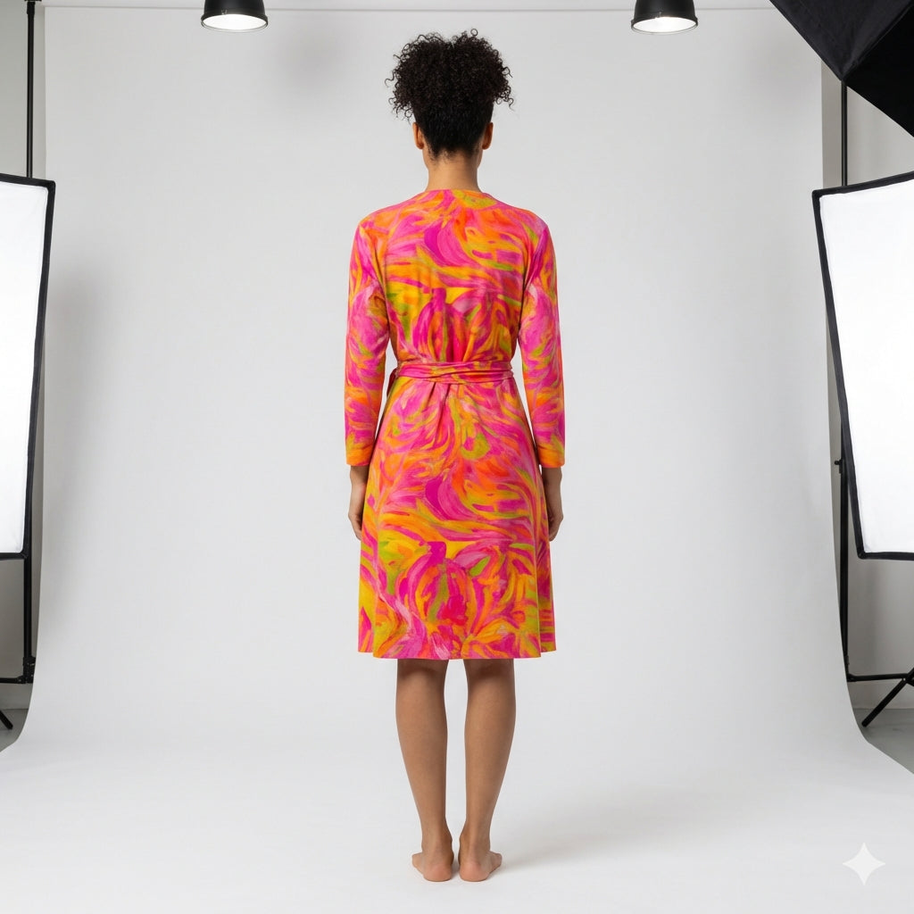 Wrap Dress Pink Noodles – Traditional Jersey Wrap Dress