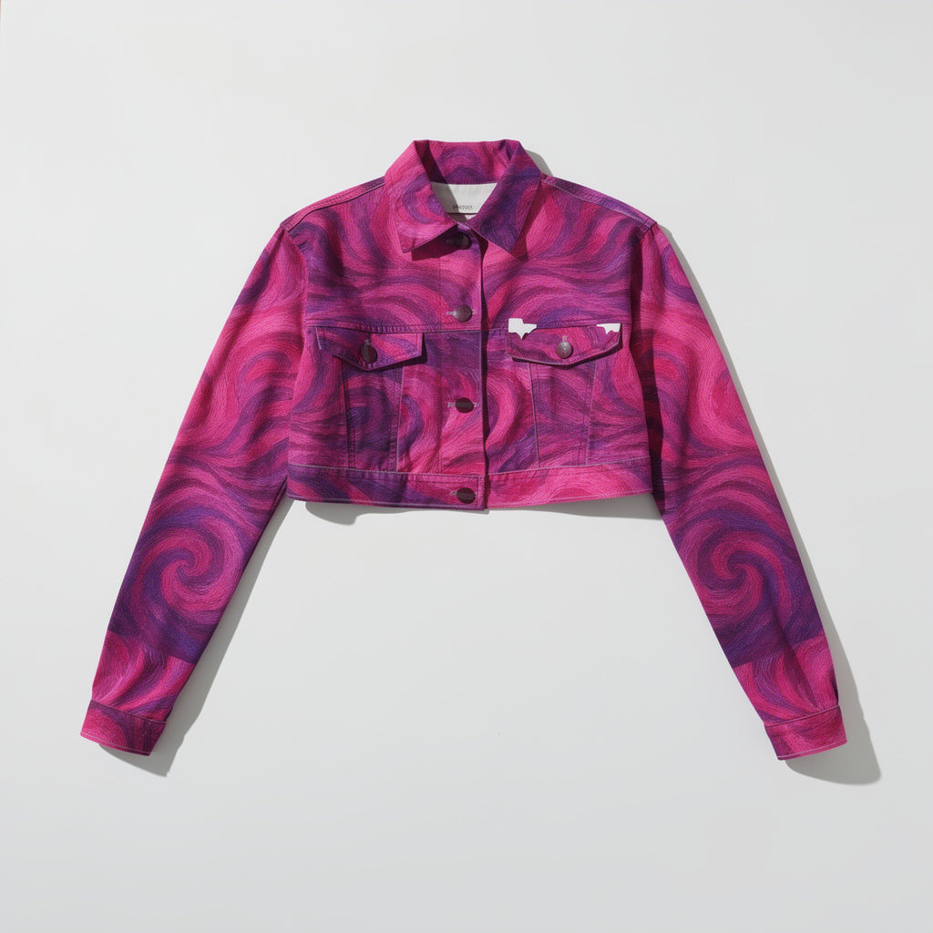 Cropped Jean Cotton Jacket Purple Storm