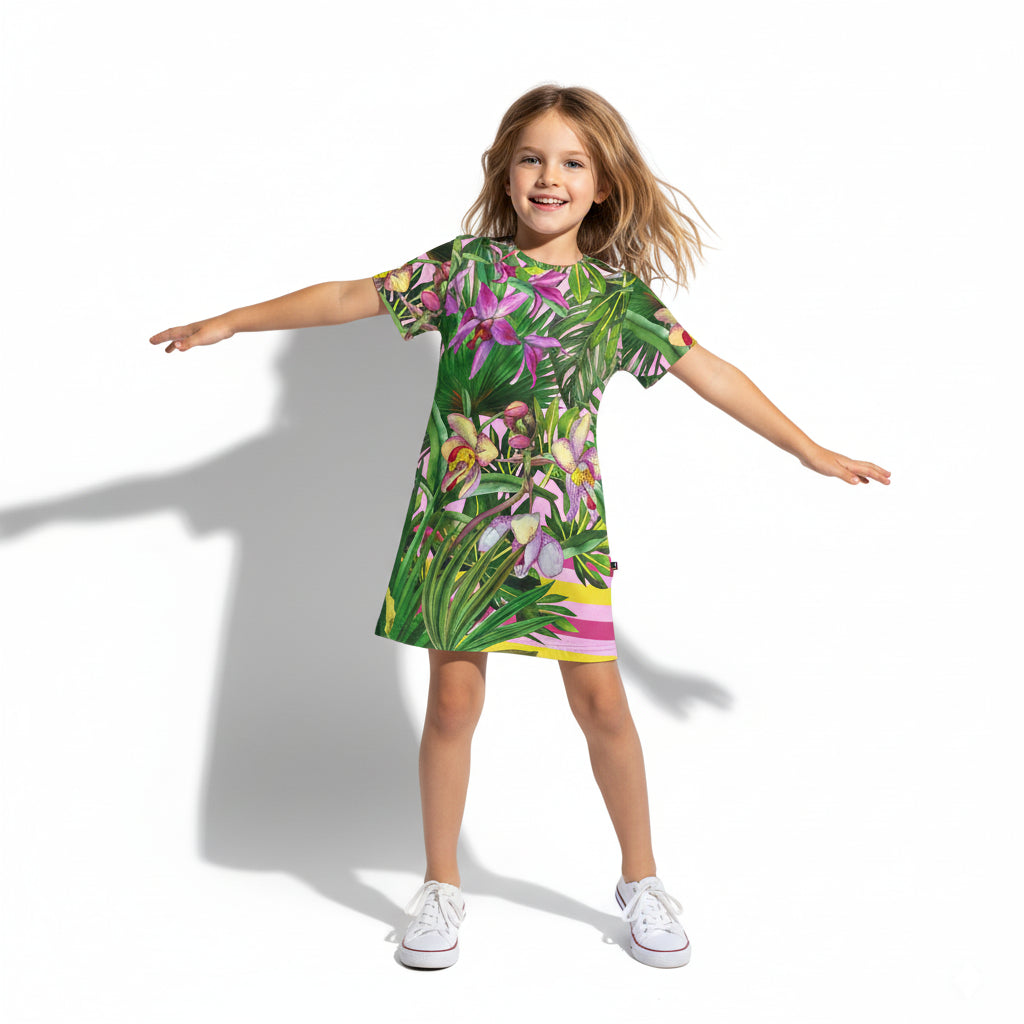 Kids T-Shirt Dress - Spring Escape