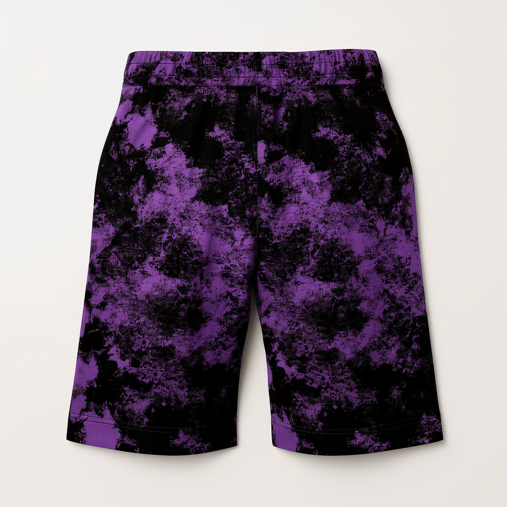 Purple Punk Skull Shorts