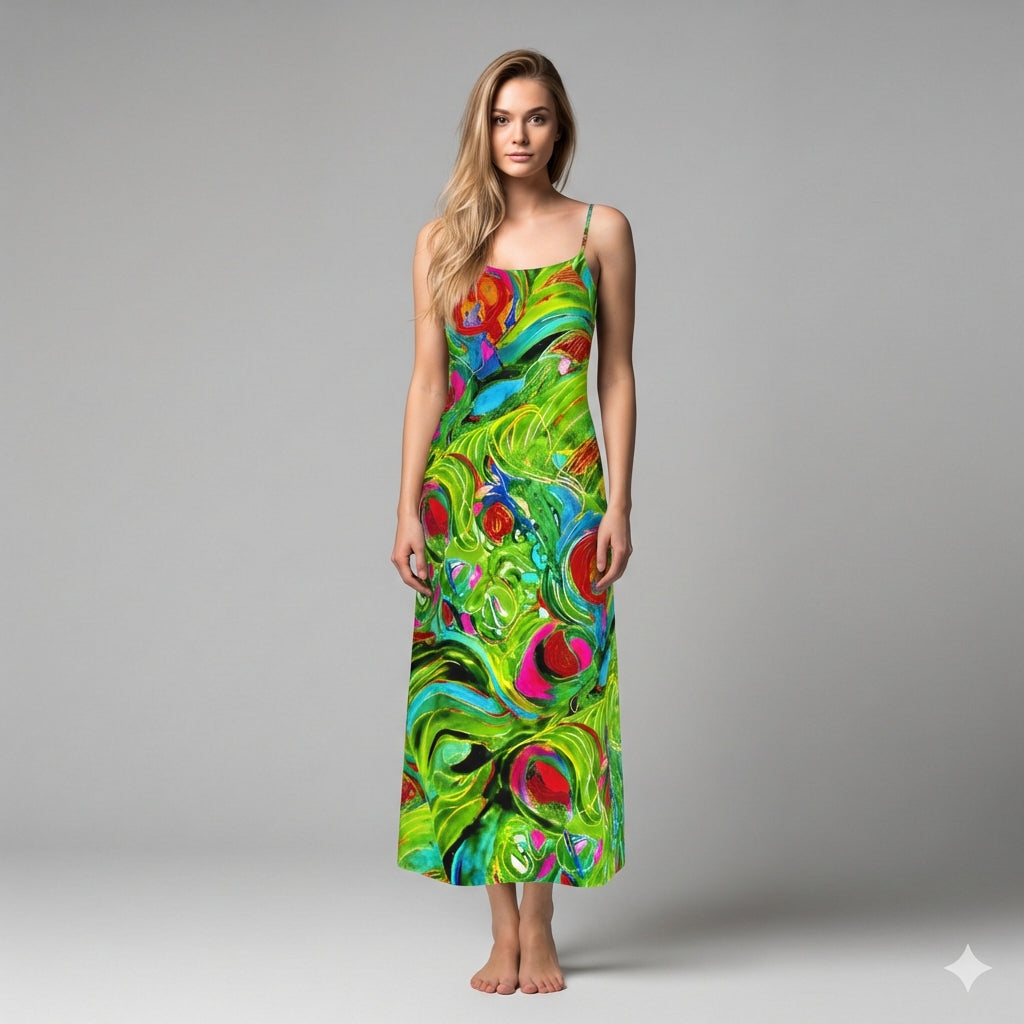 Slip Dress (non Bias) Pink Water Lilies