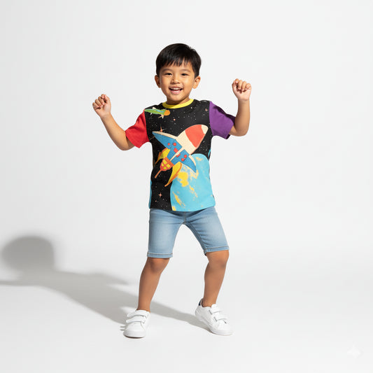 Color Block Retro Rocket Tee